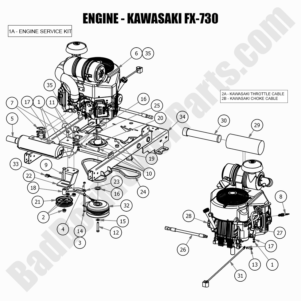 2647 - Bad Boy Mower Parts Lookup > 2021 > Revolt > Engine - Kawasaki FX730V